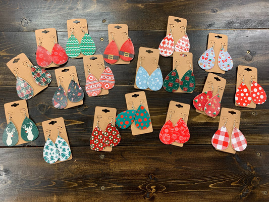 Christmas Leather Earrings
