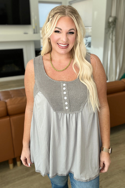 Swing With Me Waffle Knit Swing Tank - Shop All Around Divas