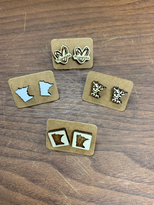 Minnesota Post Earrings Rustic Heartland Collection
