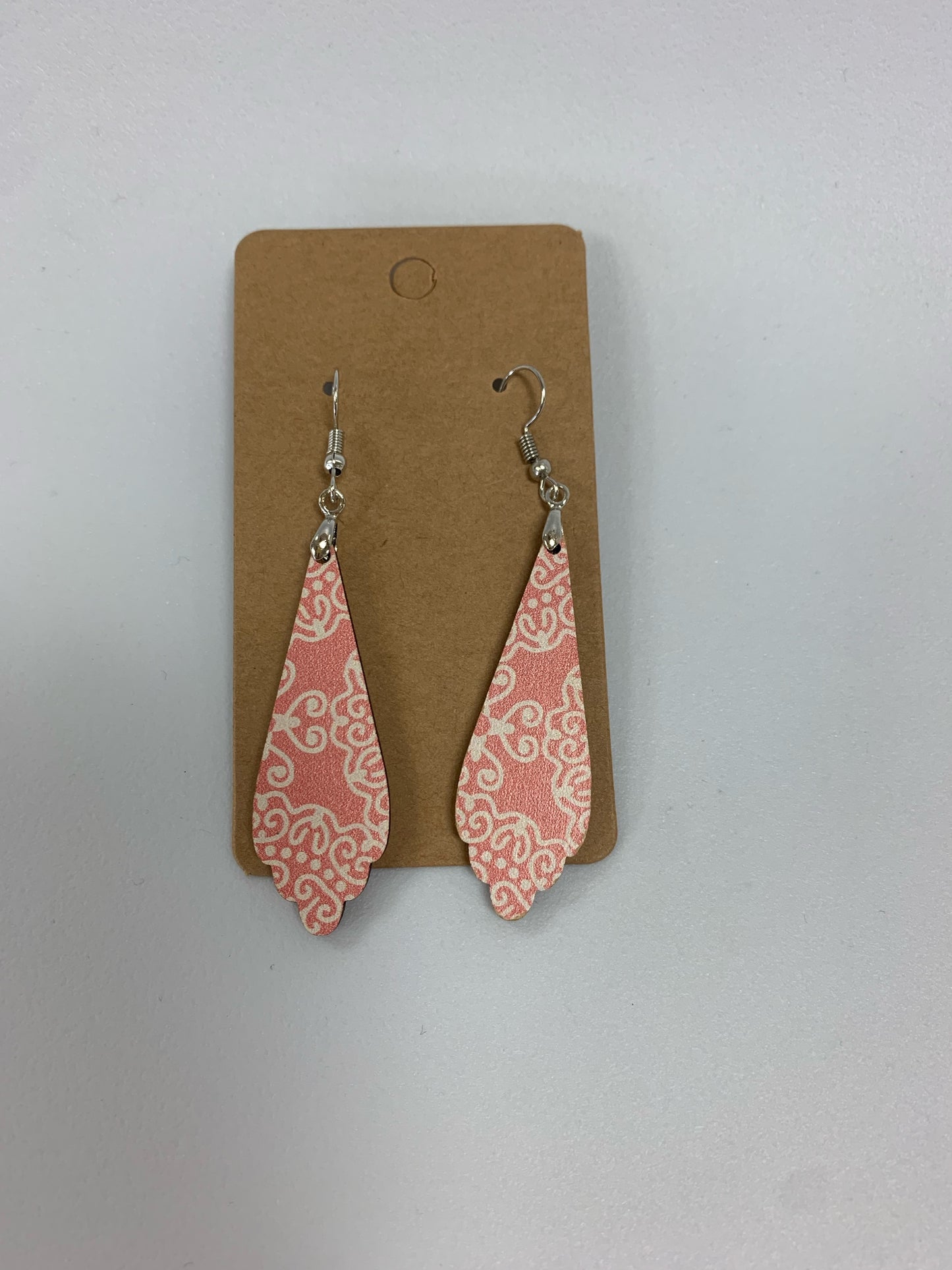 Pink Wooden Earrings