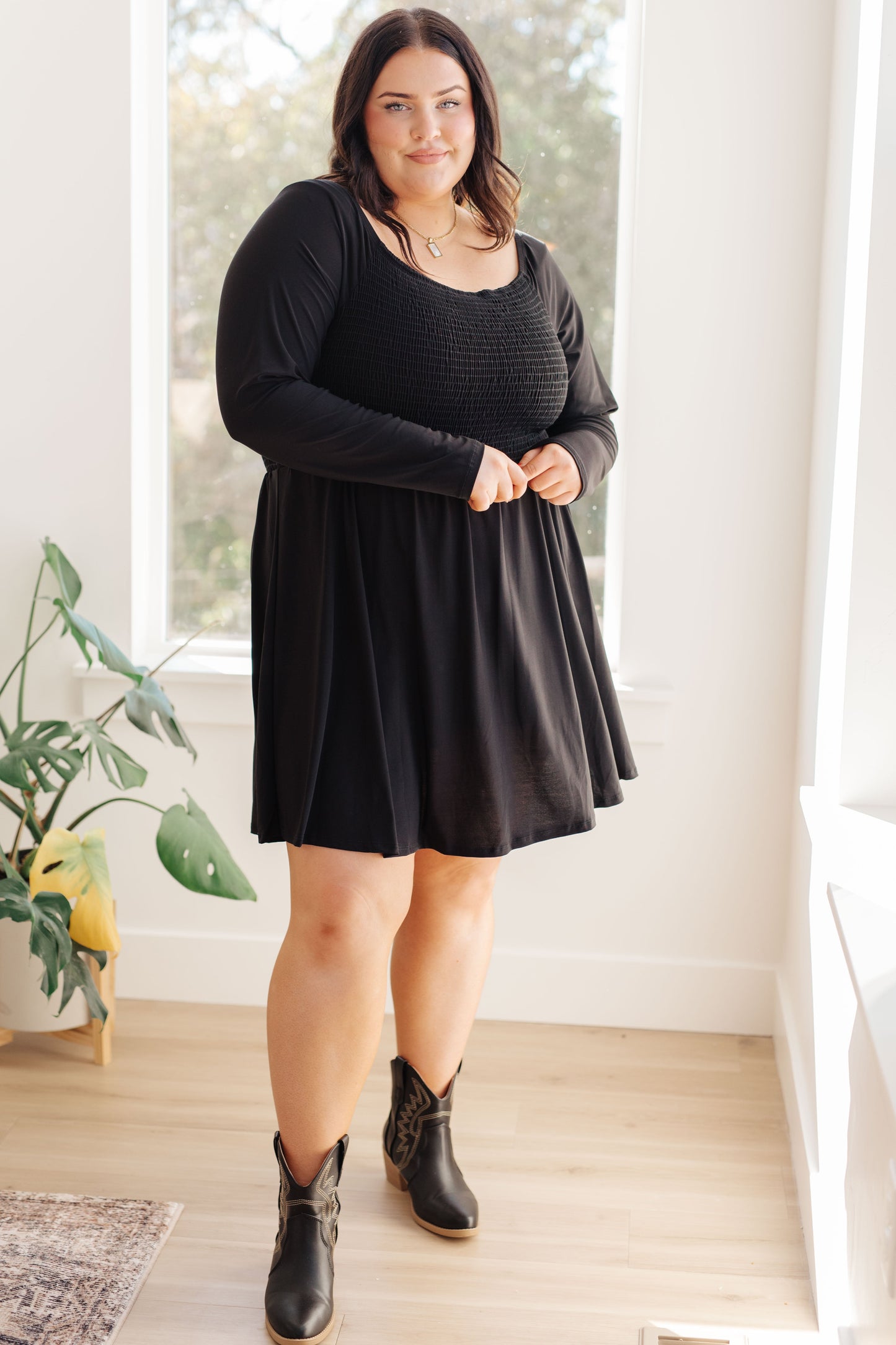 In the Thick of It Long Sleeve Skort Dress - Shop All Around Divas