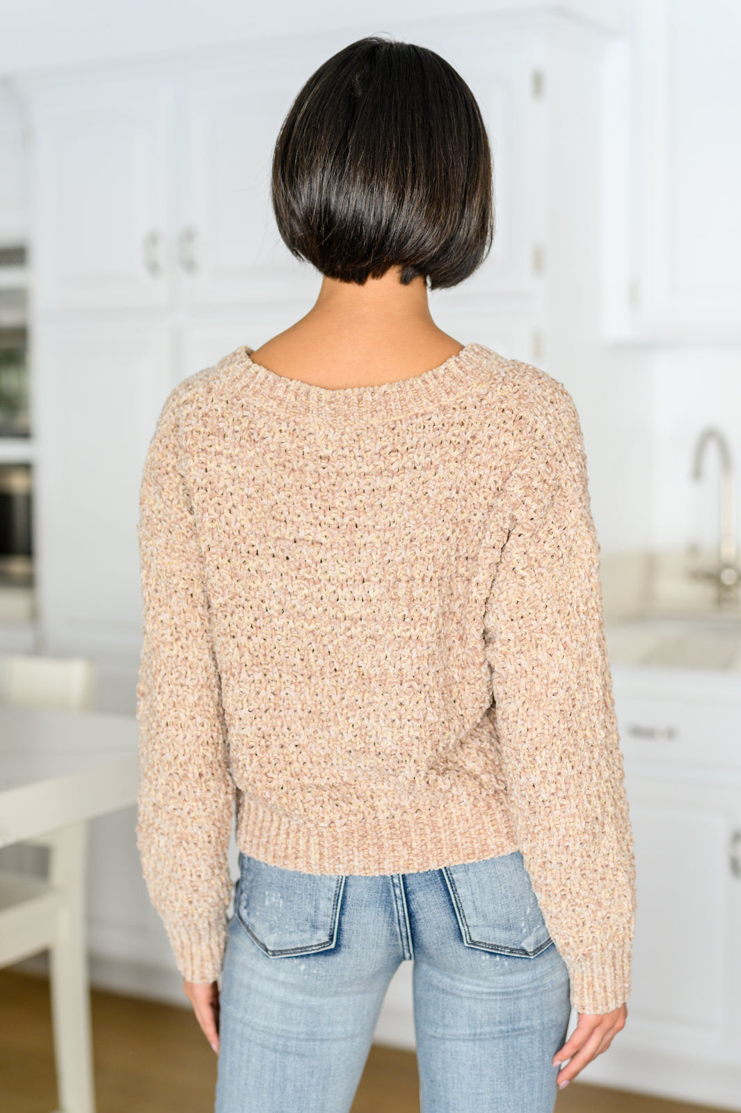 Irish Coffee Knitted Crop V Neck Sweater - Shop All Around Divas