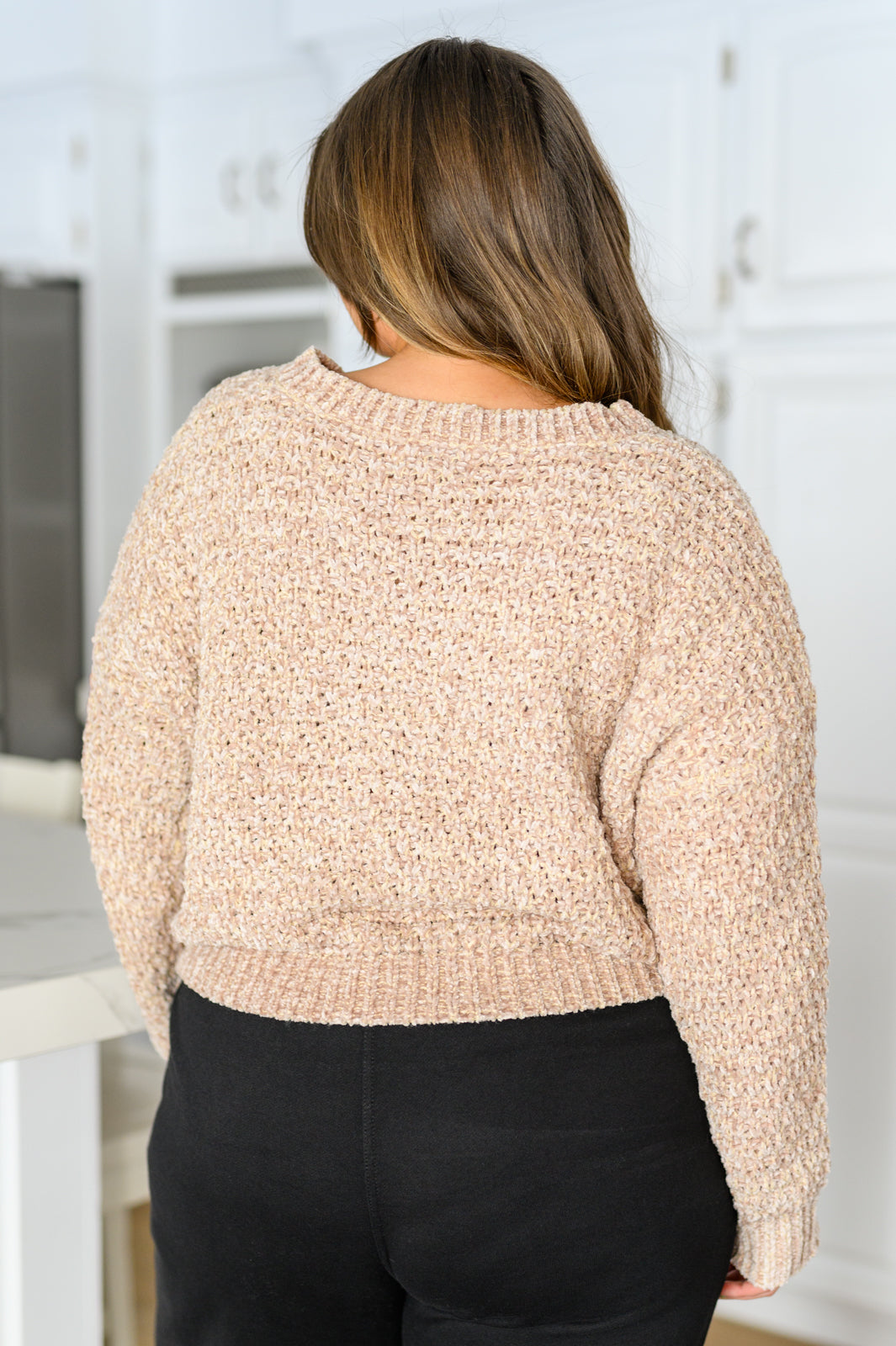 Irish Coffee Knitted Crop V Neck Sweater - Shop All Around Divas