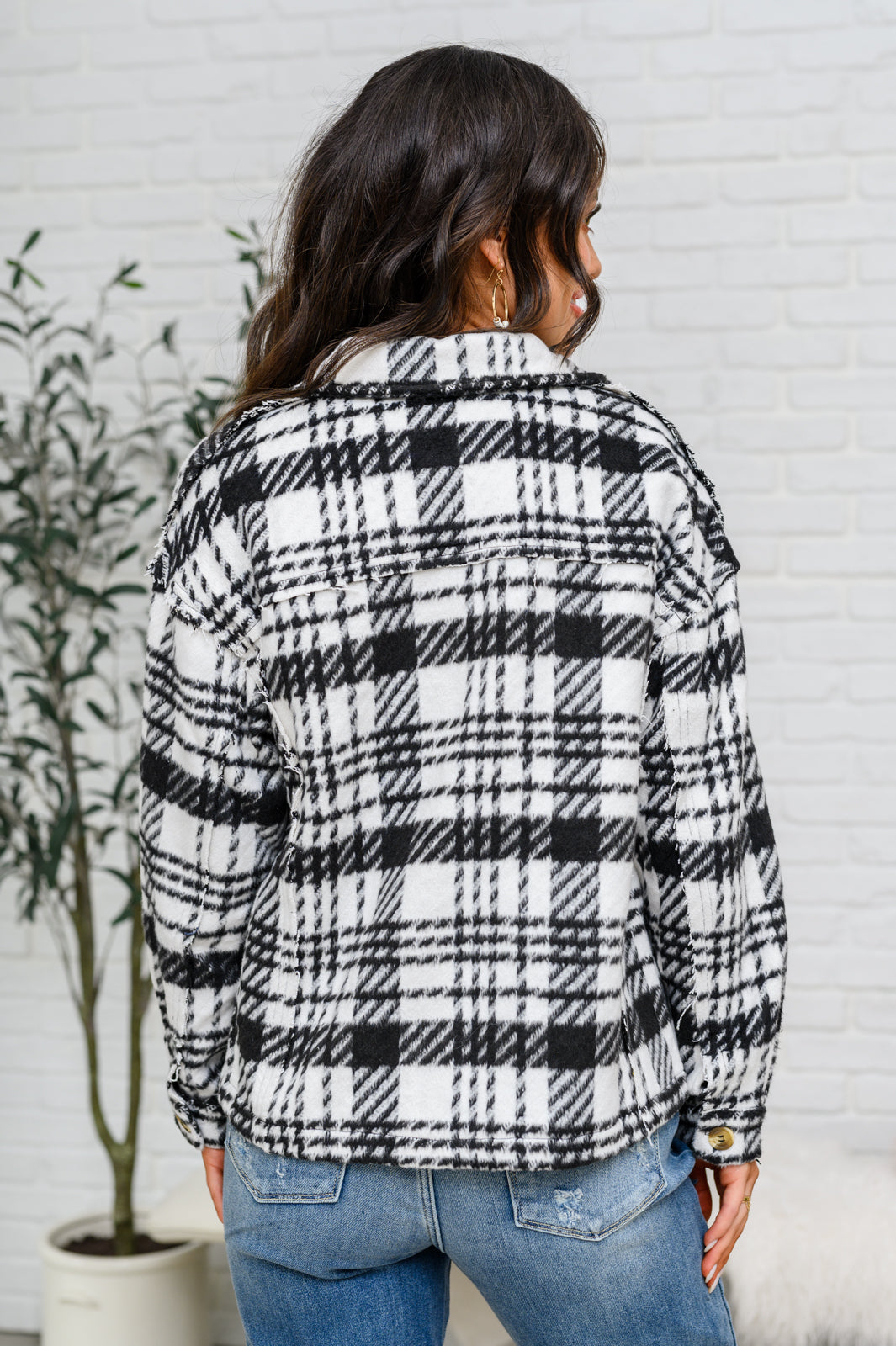 Kate Plaid Jacket in Black & White - Shop All Around Divas