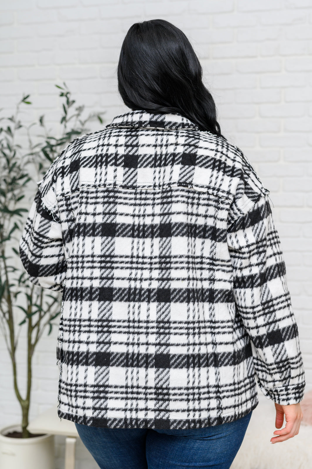 Kate Plaid Jacket in Black & White - Shop All Around Divas