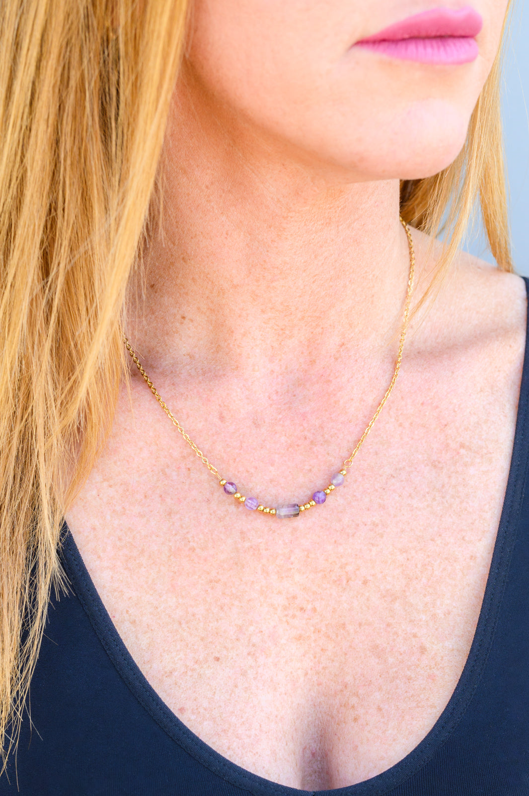 Lavender Moments Beaded Necklace - Shop All Around Divas