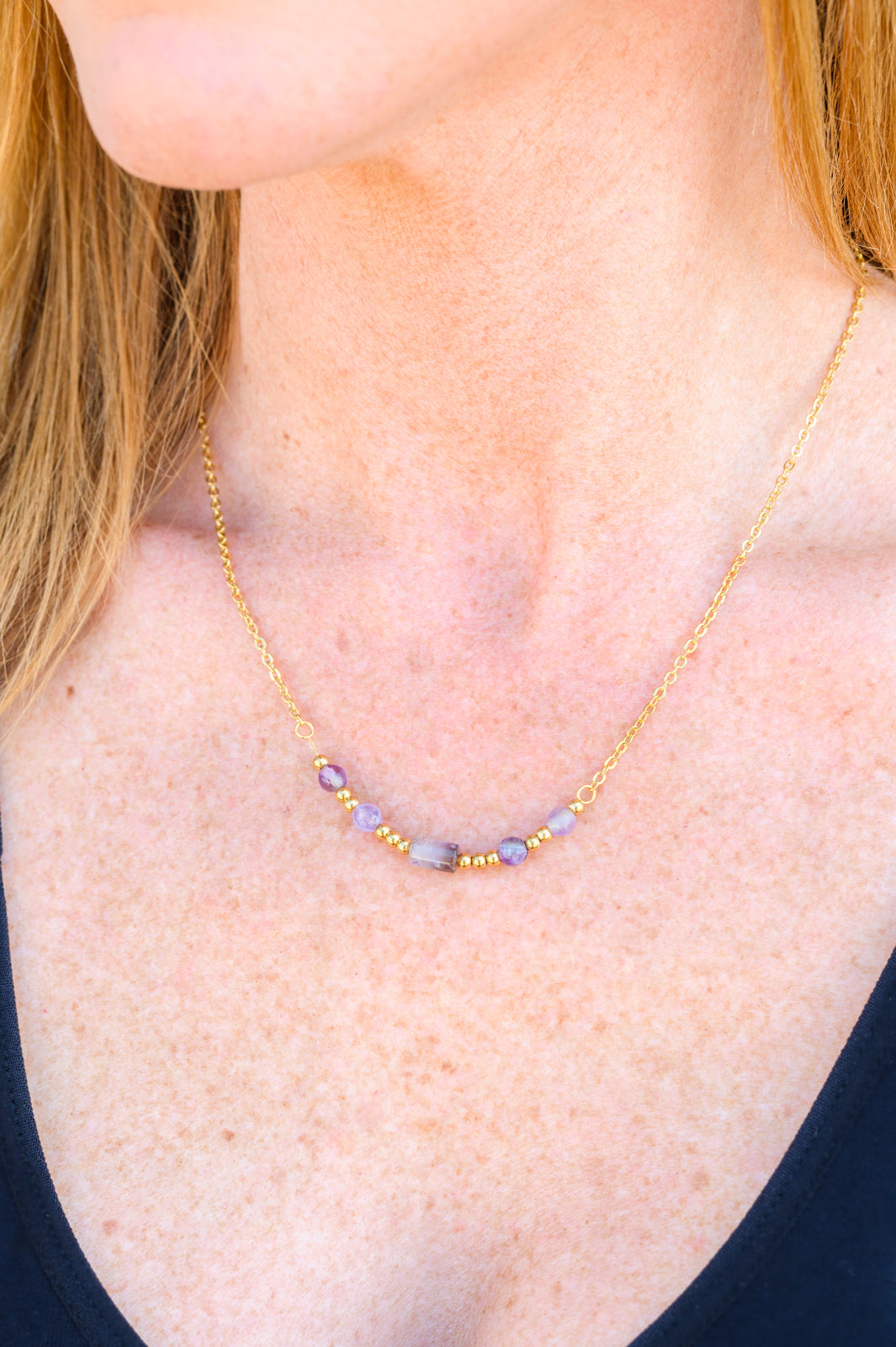 Lavender Moments Beaded Necklace - Shop All Around Divas