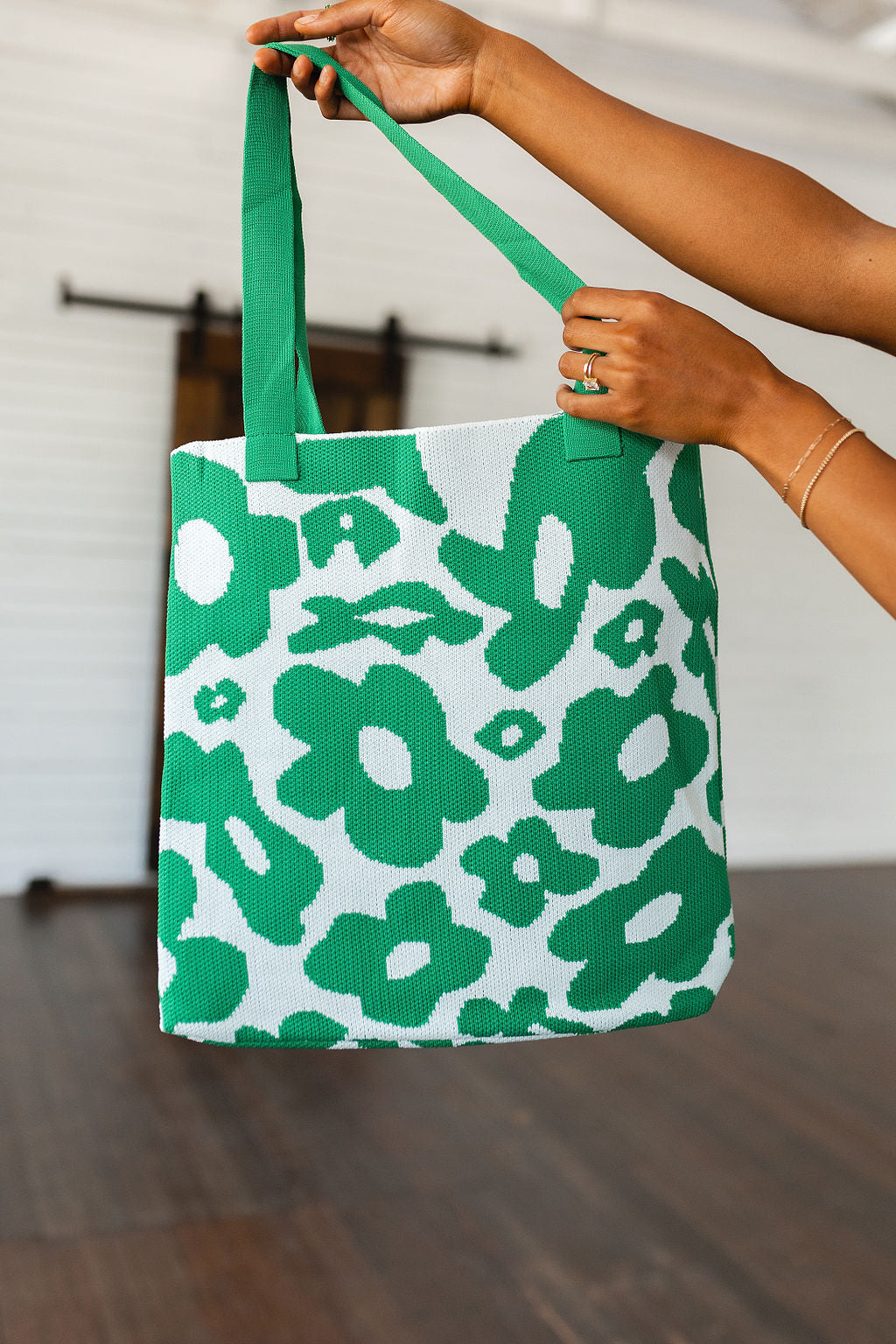 Lazy Daisy Knit Bag in Green - Shop All Around Divas