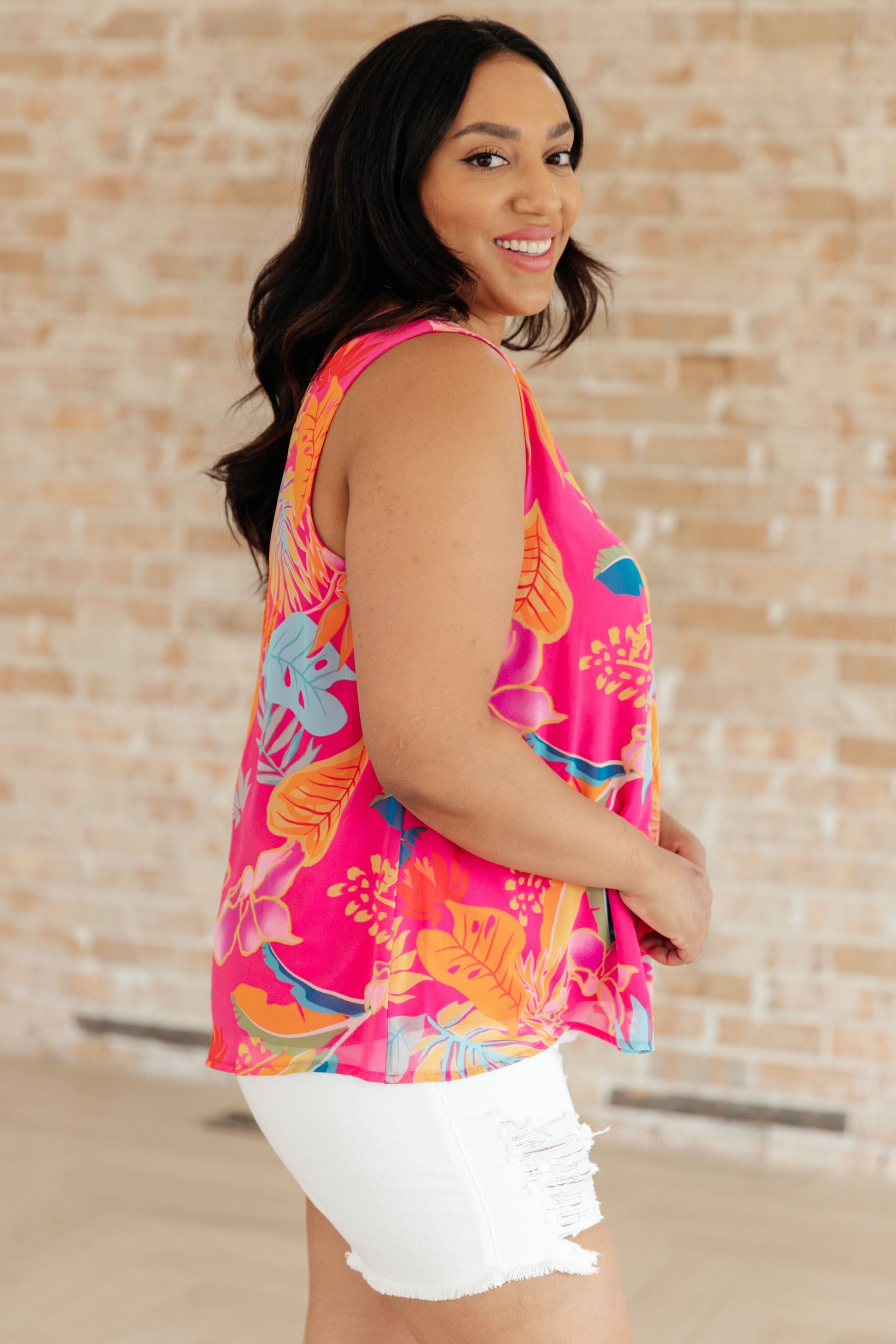 Love Me Like You Do Floral Sleeveless Blouse - Shop All Around Divas