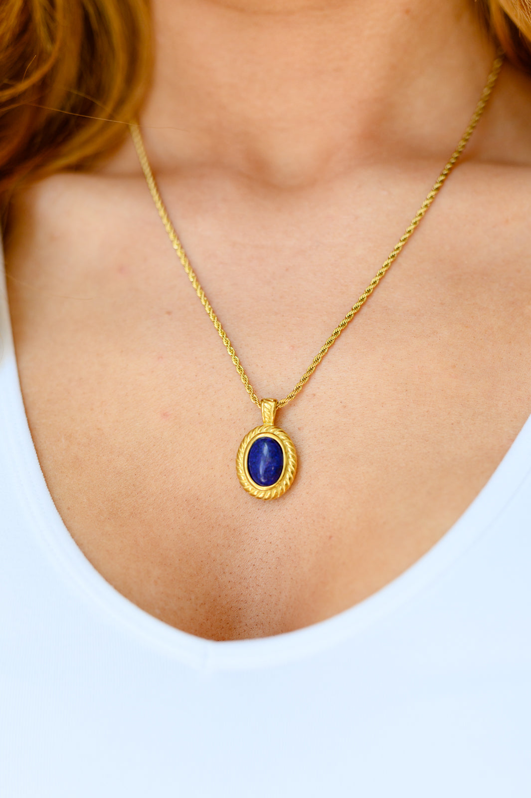 Lovely Lapis Lazuli Pendent Necklace - Shop All Around Divas