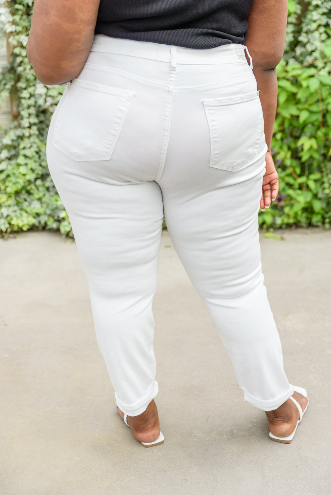 Victoria Mid-Rise Boyfriend Destroyed White Jeans - Judy Blue - Shop All Around Divas