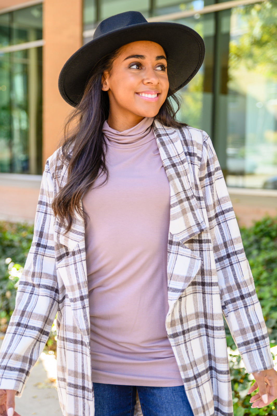 Nivia Draped Turtle Neck Tunic in Mocha - Shop All Around Divas