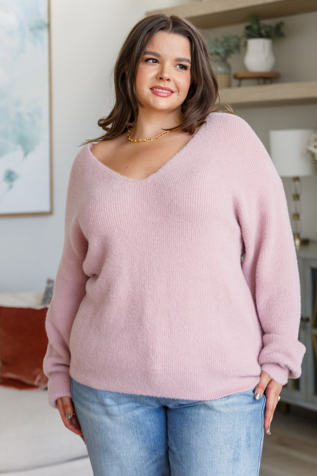 Plush Feelings V-Neck Sweater - Shop All Around Divas