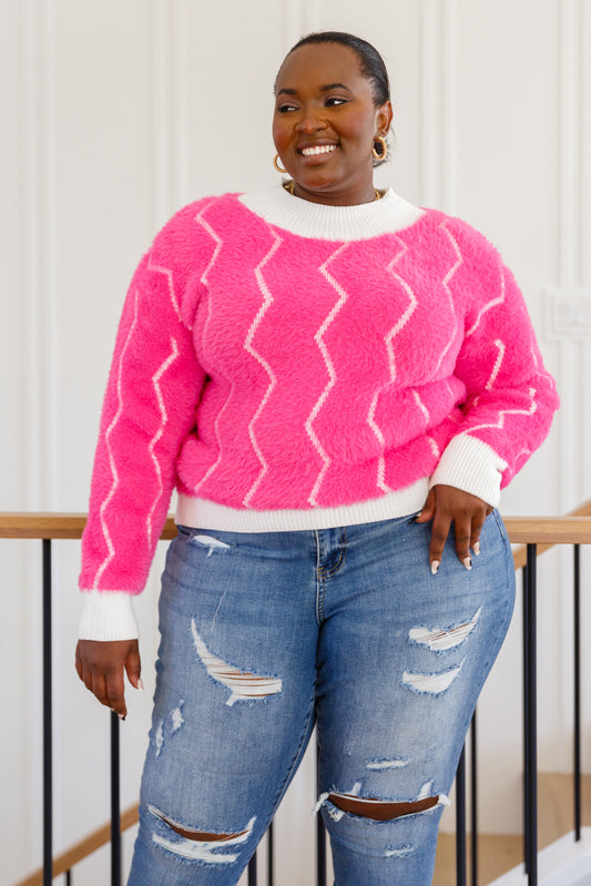 Pop Culture Zig Zag Sweater - Shop All Around Divas