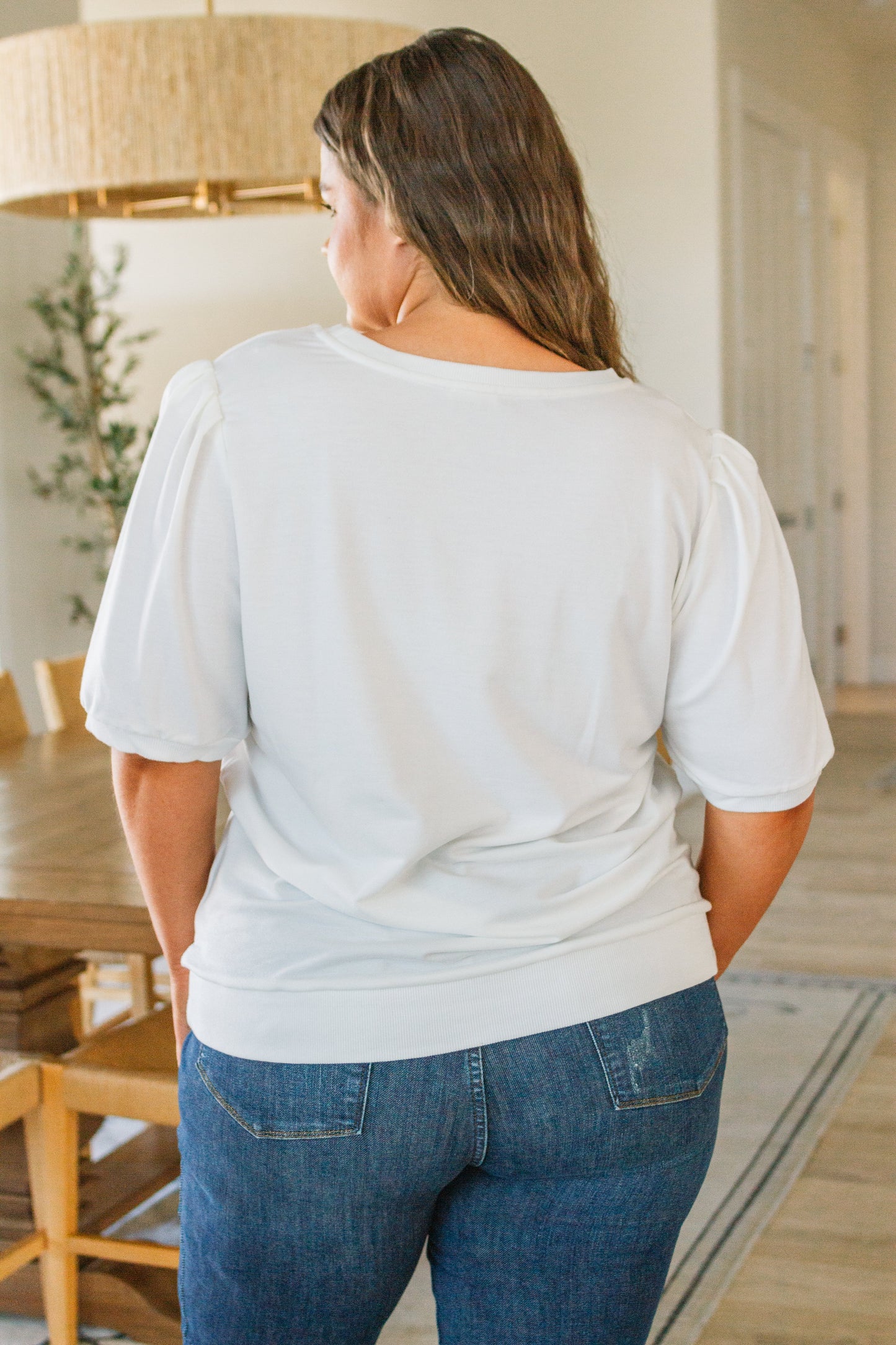 Pristine Puff Sleeve Top in White - Shop All Around Divas