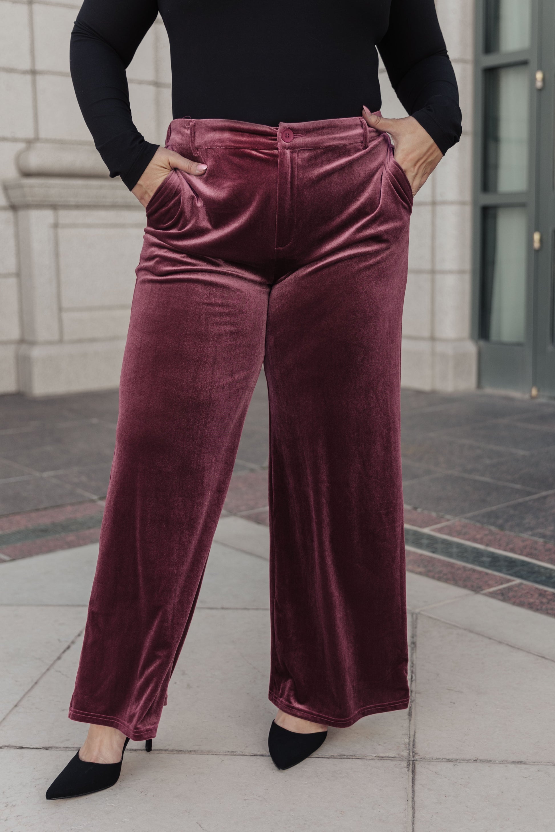 High Society Velvet Wide Leg Trousers - Shop All Around Divas