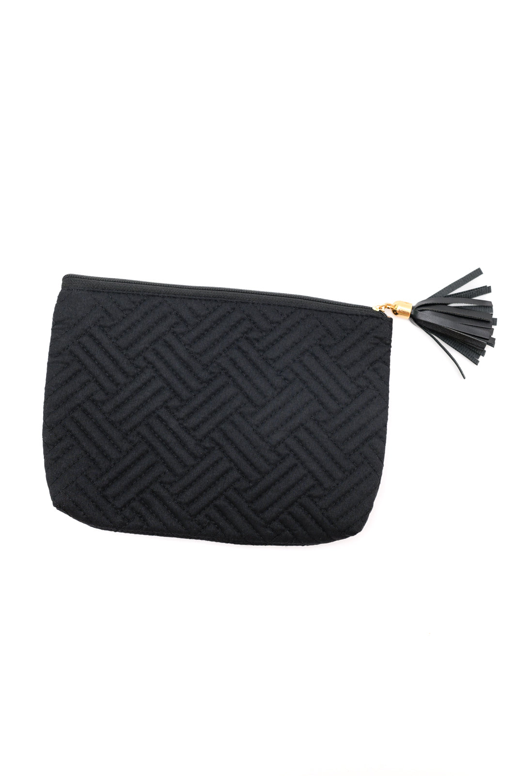 Quilted Travel Zip Pouch in Black - Shop All Around Divas