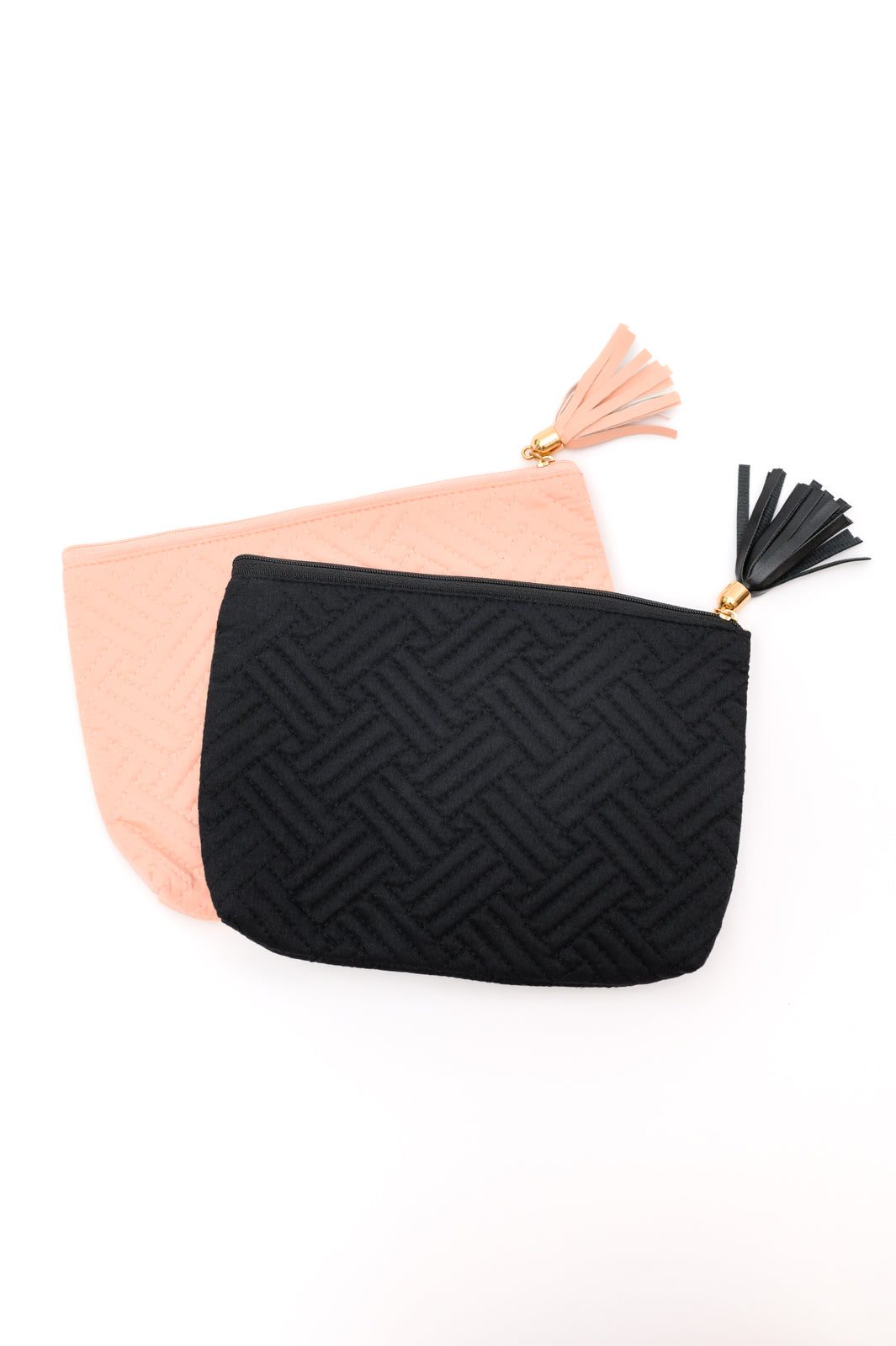 Quilted Travel Zip Pouch in Black - Shop All Around Divas