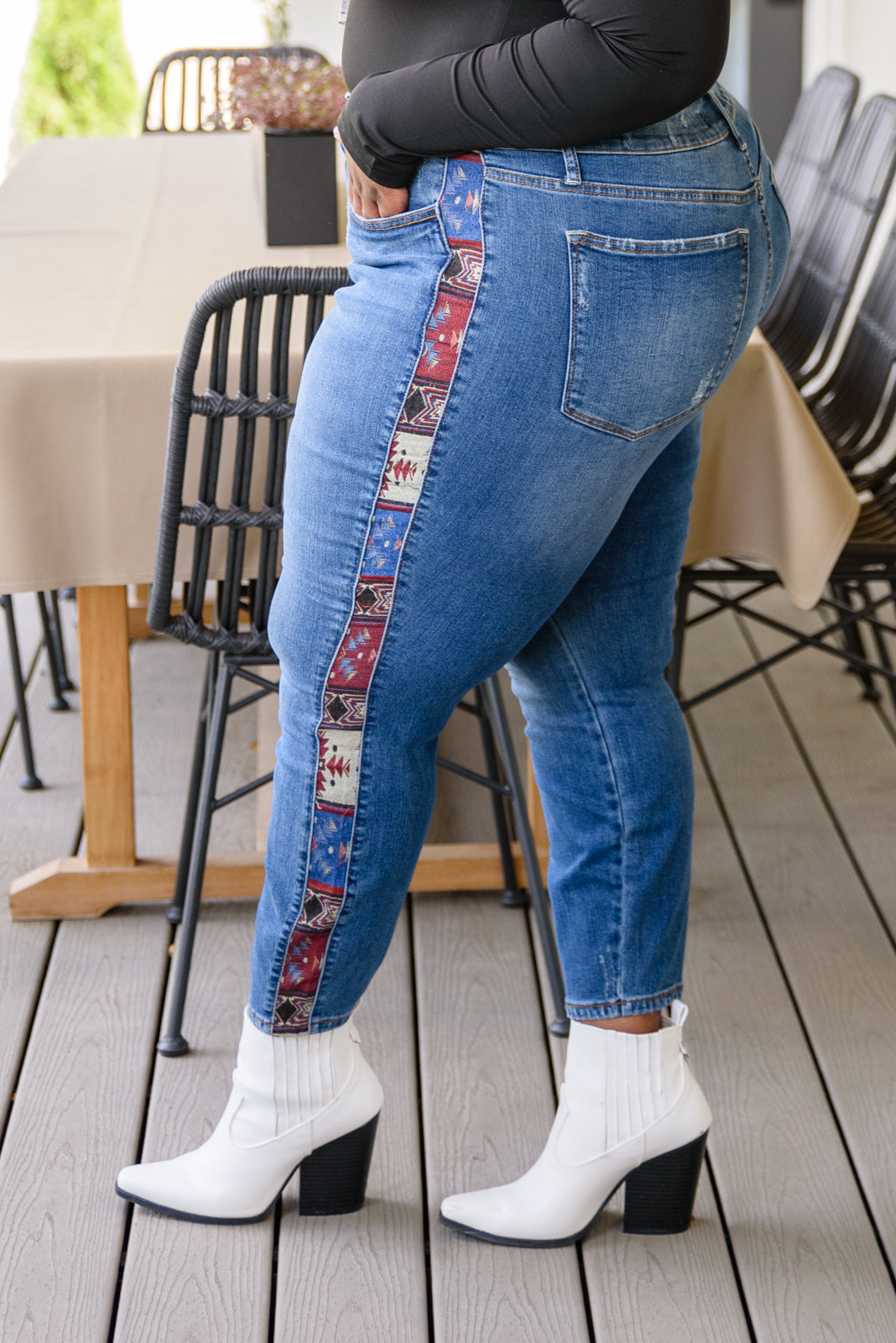 Rio Western Print Relaxed Jeans - Judy Blue
