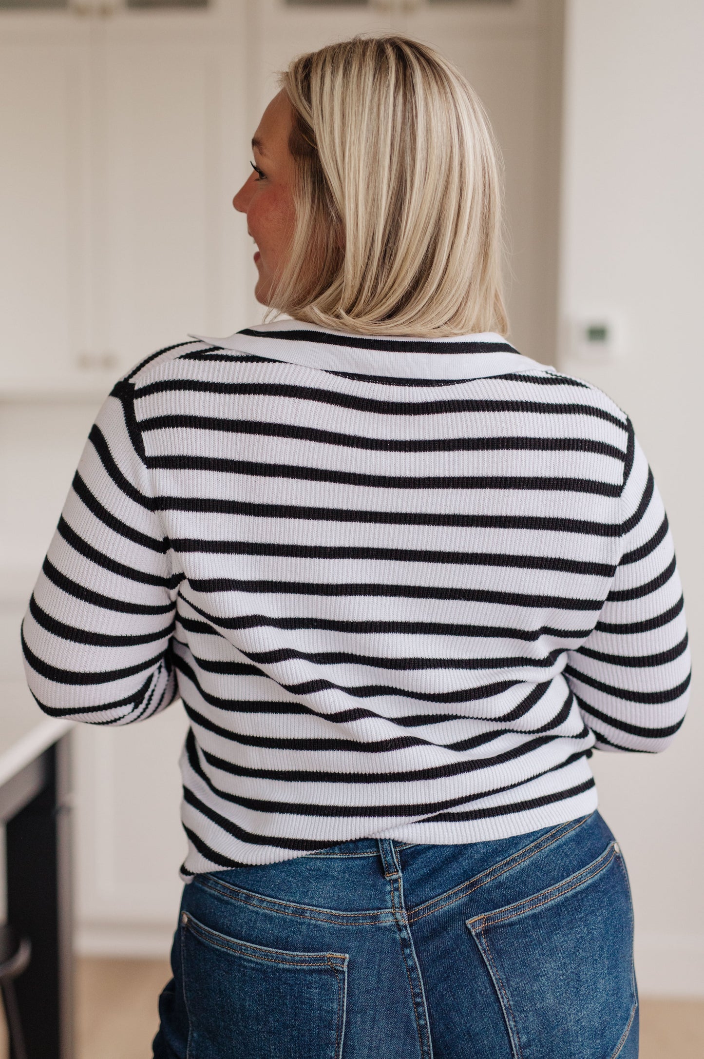 Self Improvement V-Neck Striped Sweater - Shop All Around Divas
