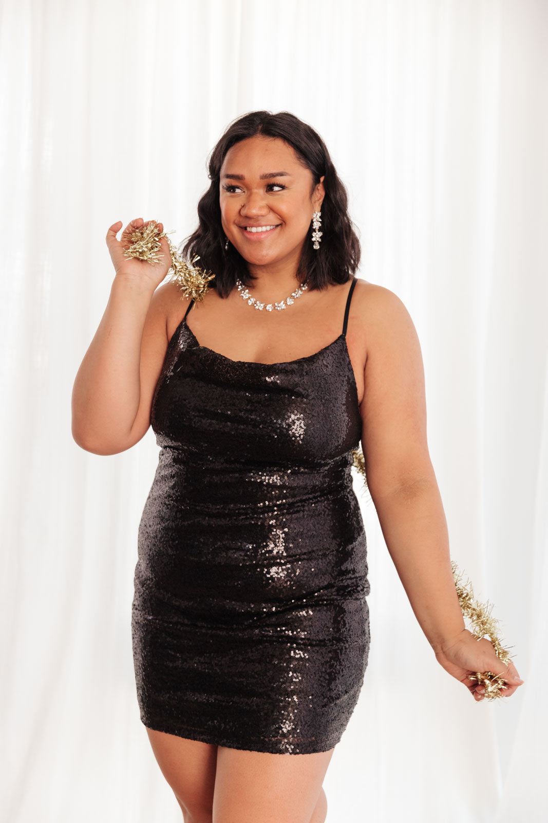 Shining in Sequins Dress in Black - Shop All Around Divas