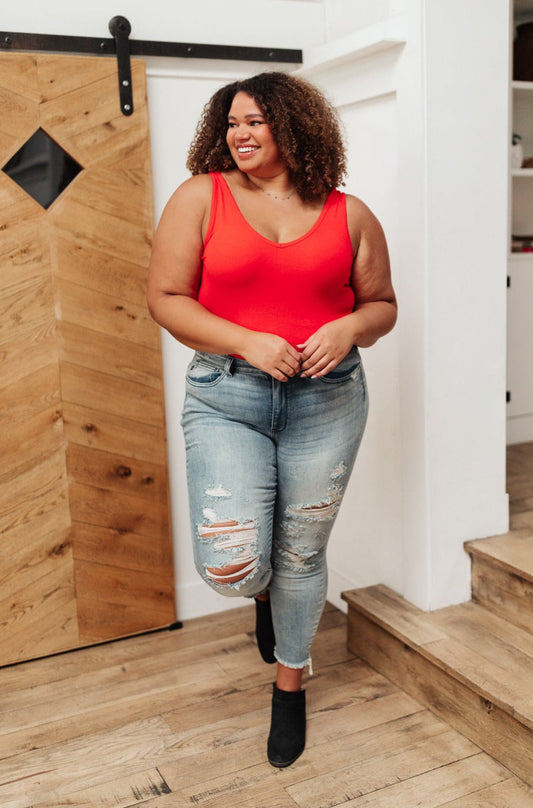 Stay Easy Tank In Cherry - Shop All Around Divas