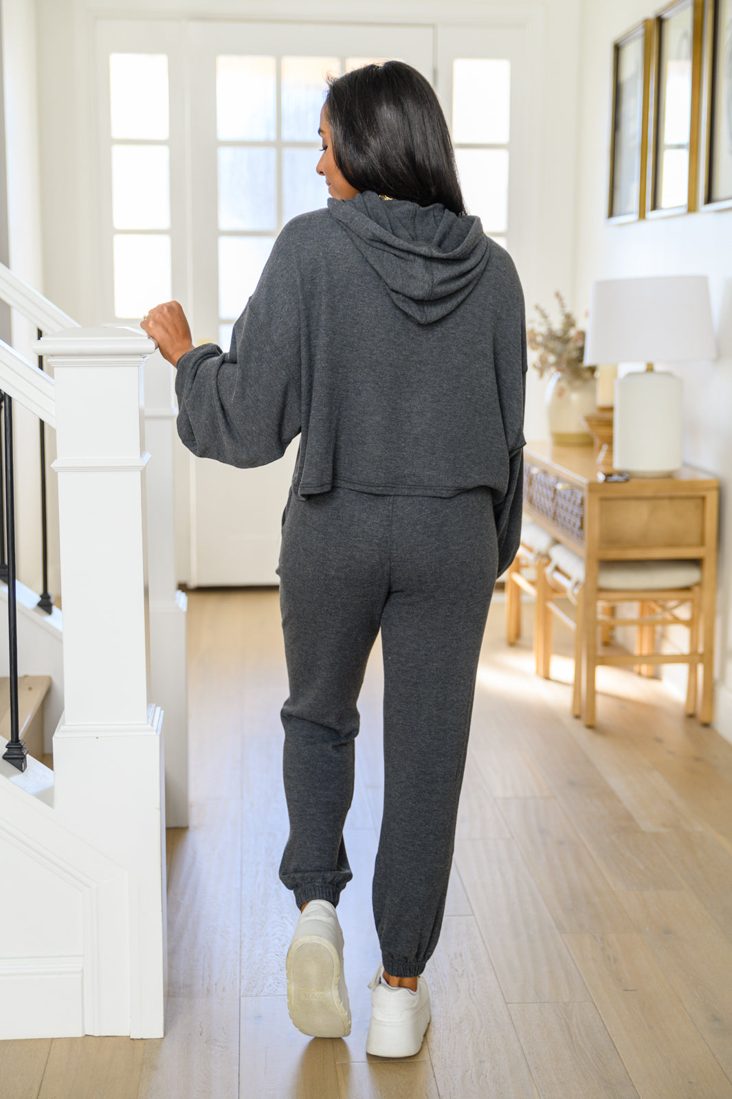 Stay Right Here Soft Knit Hoodie In Charcoal - Shop All Around Divas