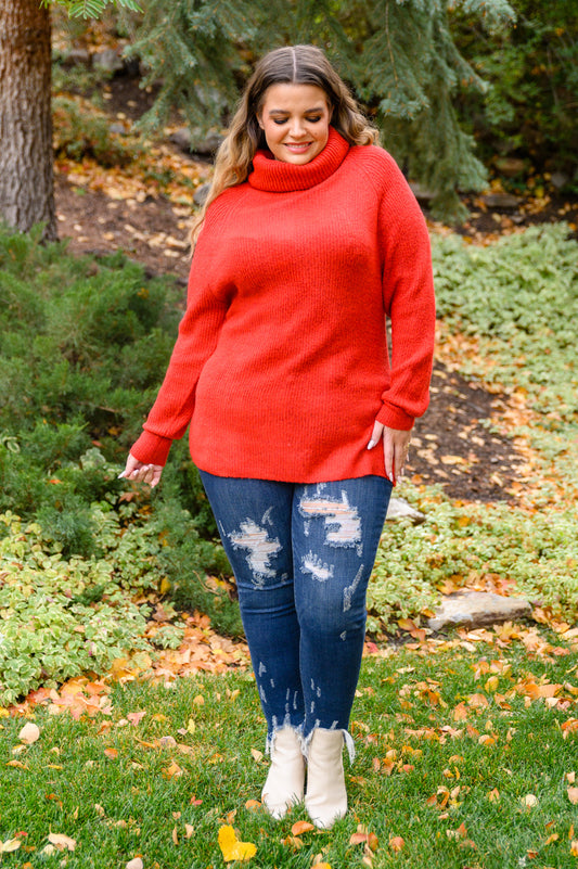 Steady Pace Roll Neck Sweater In Red - Shop All Around Divas