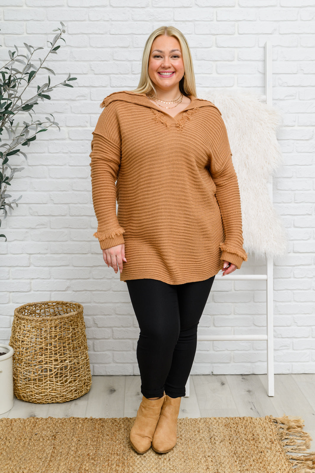 Travel Far & Wide Sweater in Taupe - Shop All Around Divas