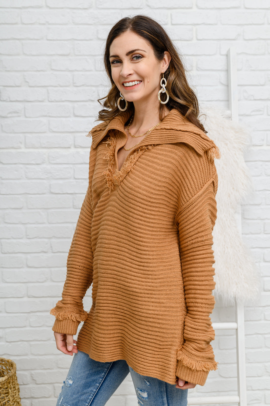 Travel Far & Wide Sweater in Taupe - Shop All Around Divas