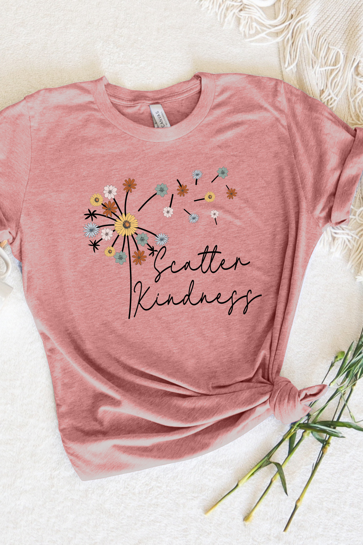 SCATTER KINDNESS POSITIVES VIBES TEE(BELLA CANVAS)