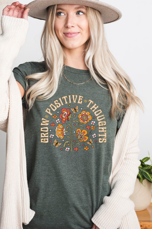 GROW POSITIVE THOUGHTS TEE(BELLA CANVAS)
