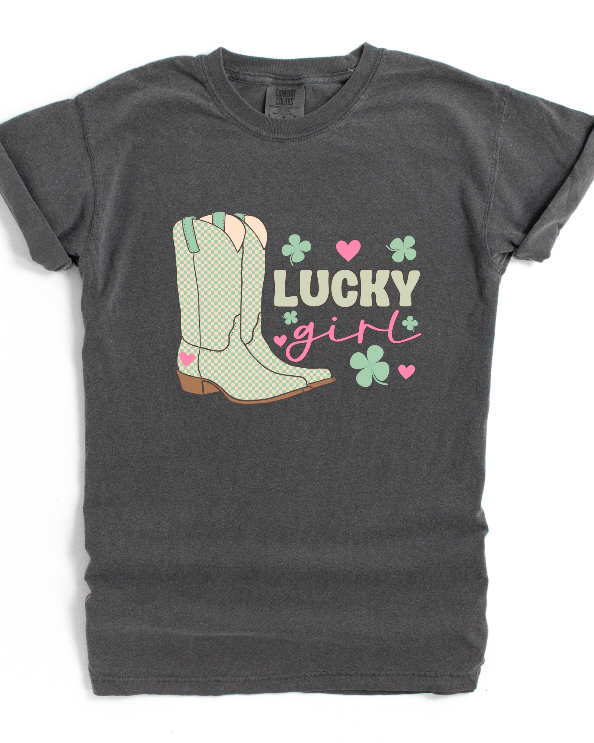 LUCKY GIRL TEE (COMFORT COLORS) - Shop All Around Divas