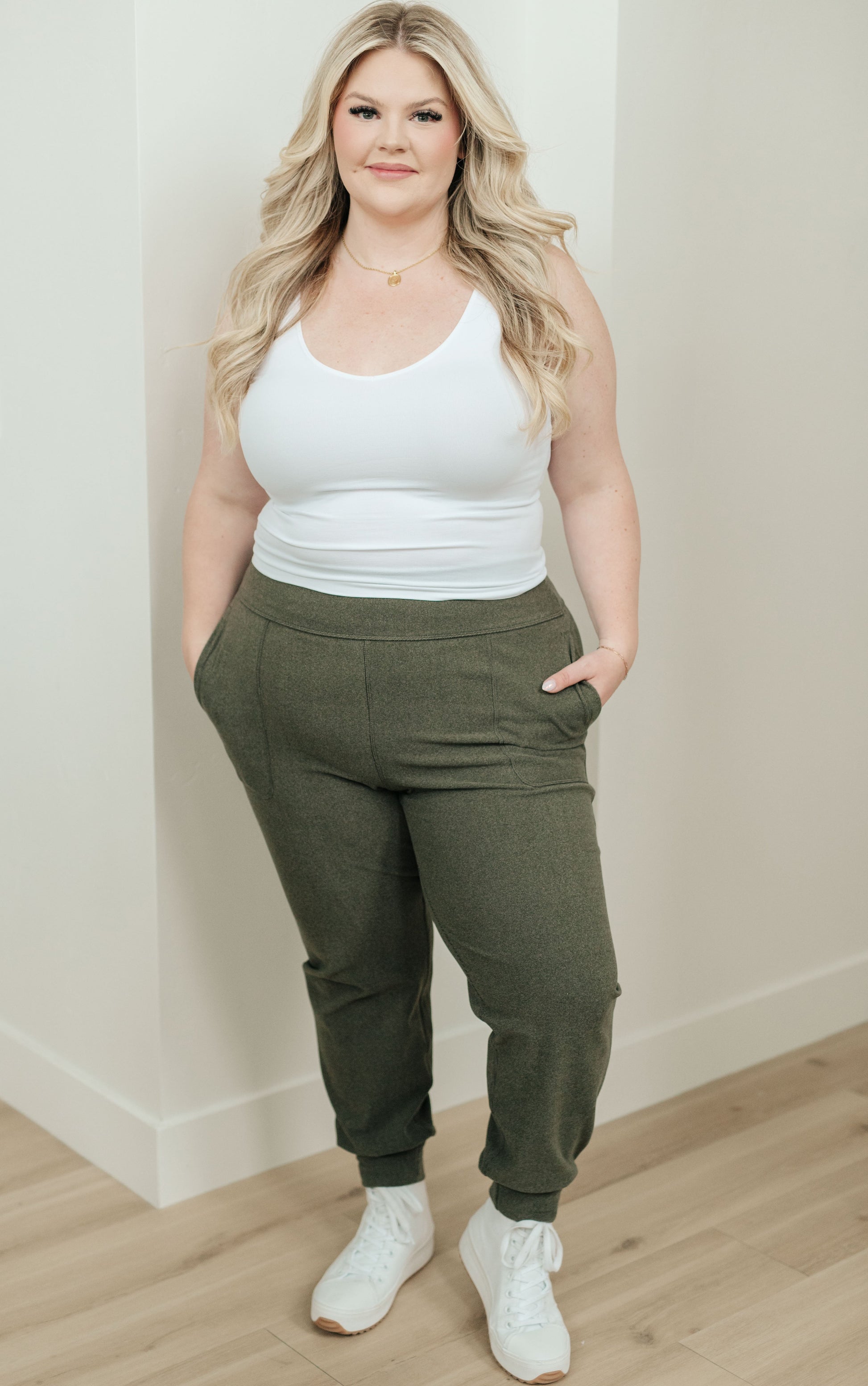 Where Are You High Rise Joggers in Olive - Shop All Around Divas