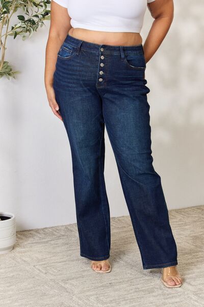 Kancan Full Size Mid Rise Flare Jeans - Shop All Around Divas