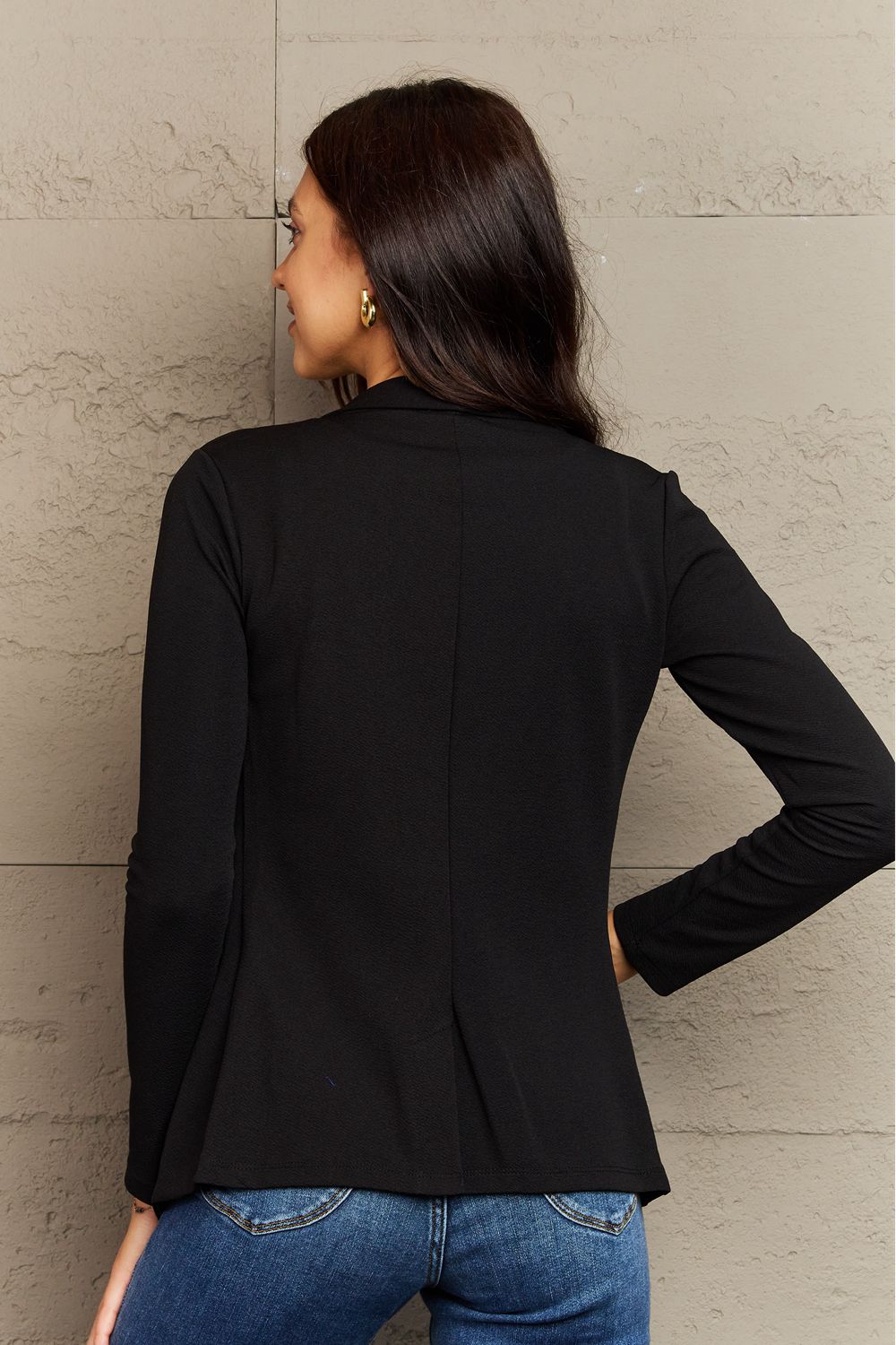 Lesa Lapel Collar Jacket - 2 Colors - Shop All Around Divas