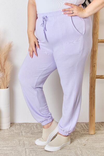 RISEN Full Size Drawstring Ultra Soft Knit Jogger - Shop All Around Divas