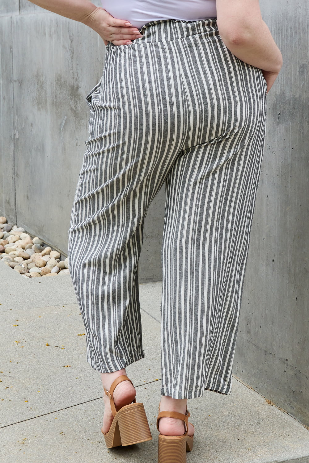 Find Your Path Paperbag Waist Striped Culotte Pants - Shop All Around Divas