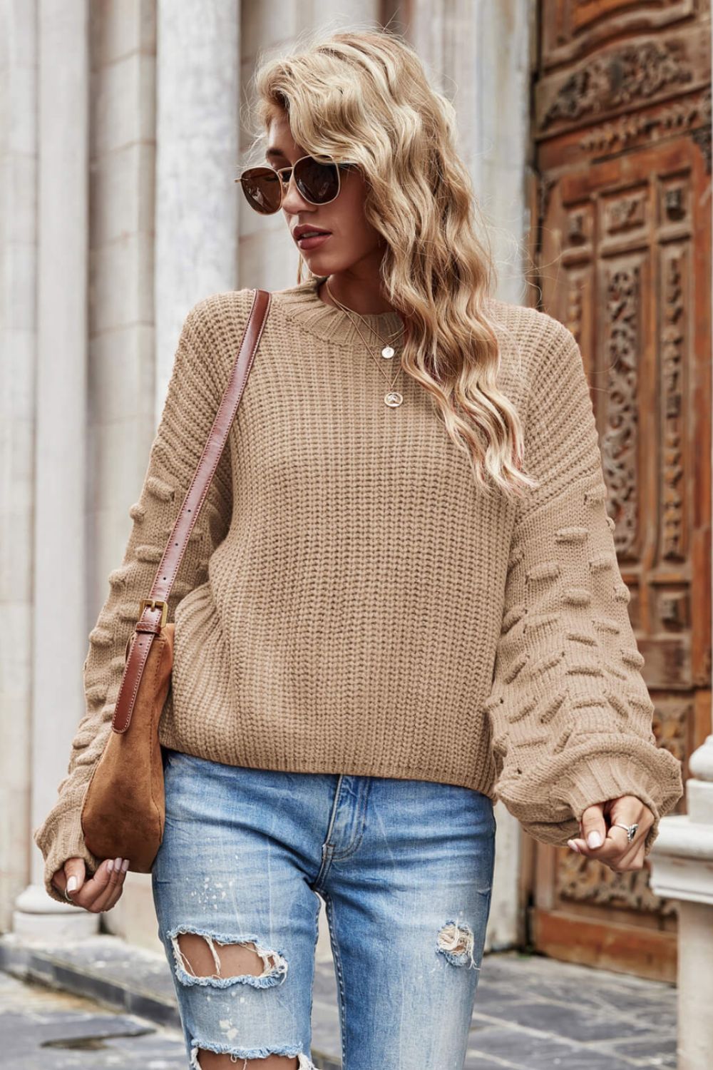 Weekend Style Rib-Knit Dropped Shoulder Sweater - Shop All Around Divas