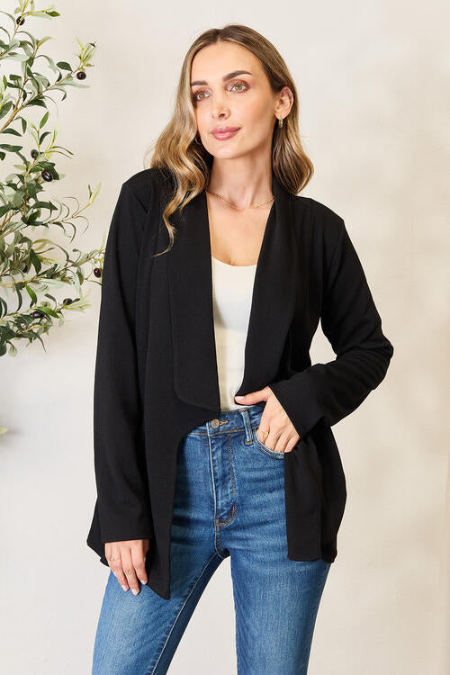Heimish Full Size Open Front Long Sleeve Blazer - Shop All Around Divas