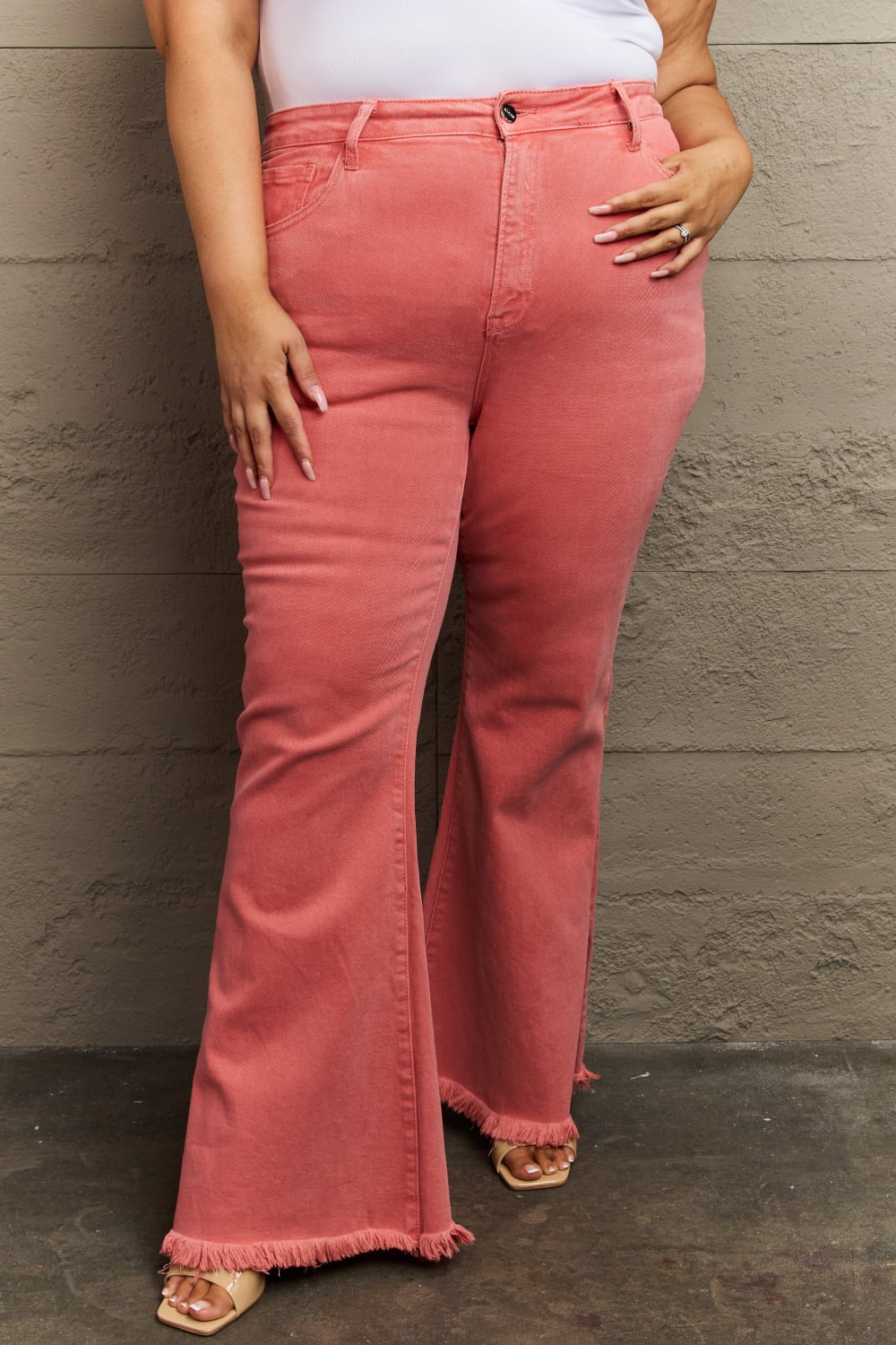 Bailey High Waist Side Slit Flare Jeans - RISEN - Shop All Around Divas