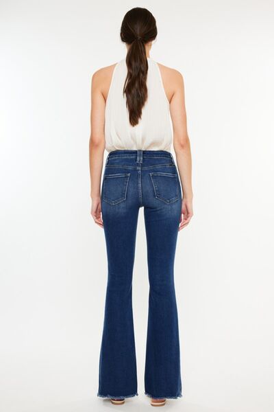 Kancan Cat's Whiskers Raw Hem Flare Jeans - Shop All Around Divas