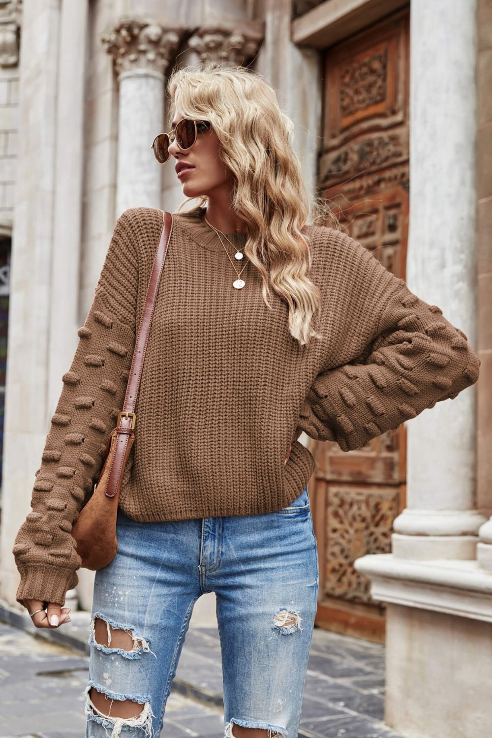 Weekend Style Rib-Knit Dropped Shoulder Sweater - Shop All Around Divas