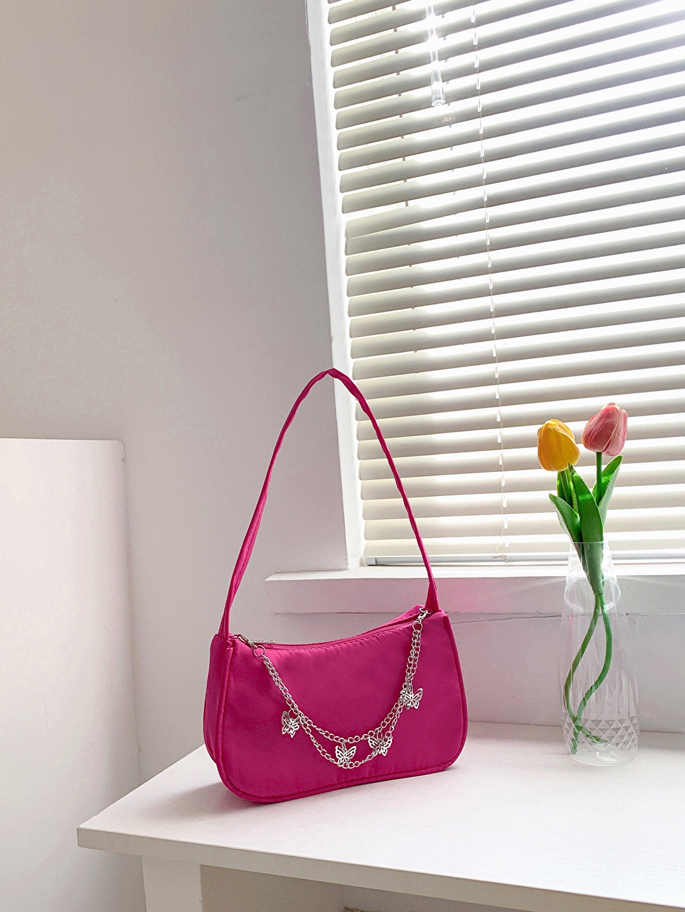Butterfly Charm Polyester Hand Bag - 3 Colors