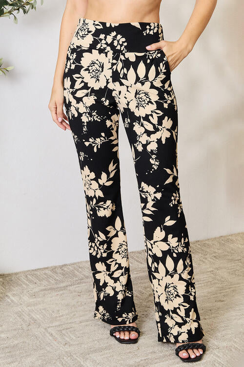 Heimish Full Size High Waist Floral Flare Pants - Shop All Around Divas