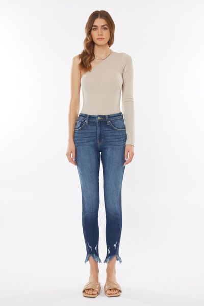 Kancan Raw Hem High Waist Cropped Jeans - Shop All Around Divas