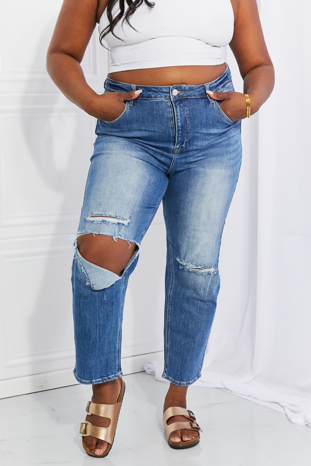 Emily High Rise Relaxed Jeans - Risen - Shop All Around Divas