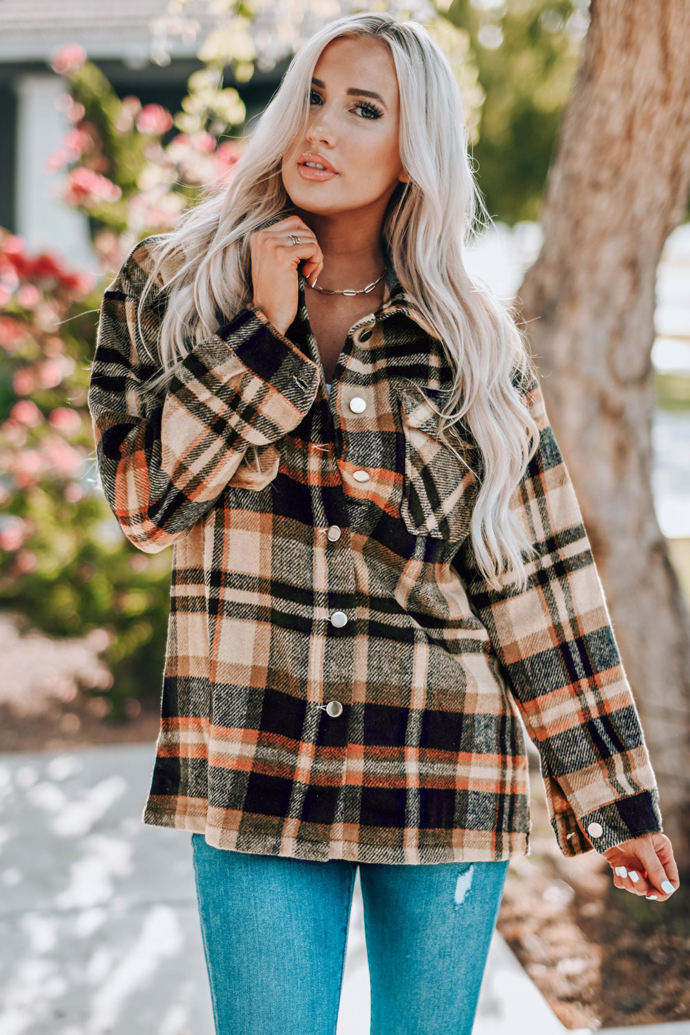 Double Take Plaid Button Front Shacket - 4 Colors - Shop All Around Divas