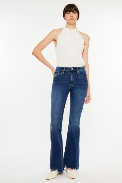 Kancan Cat's Whiskers Raw Hem Flare Jeans - Shop All Around Divas