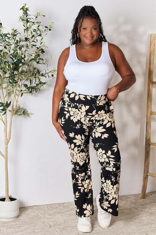 Heimish Full Size High Waist Floral Flare Pants - Shop All Around Divas